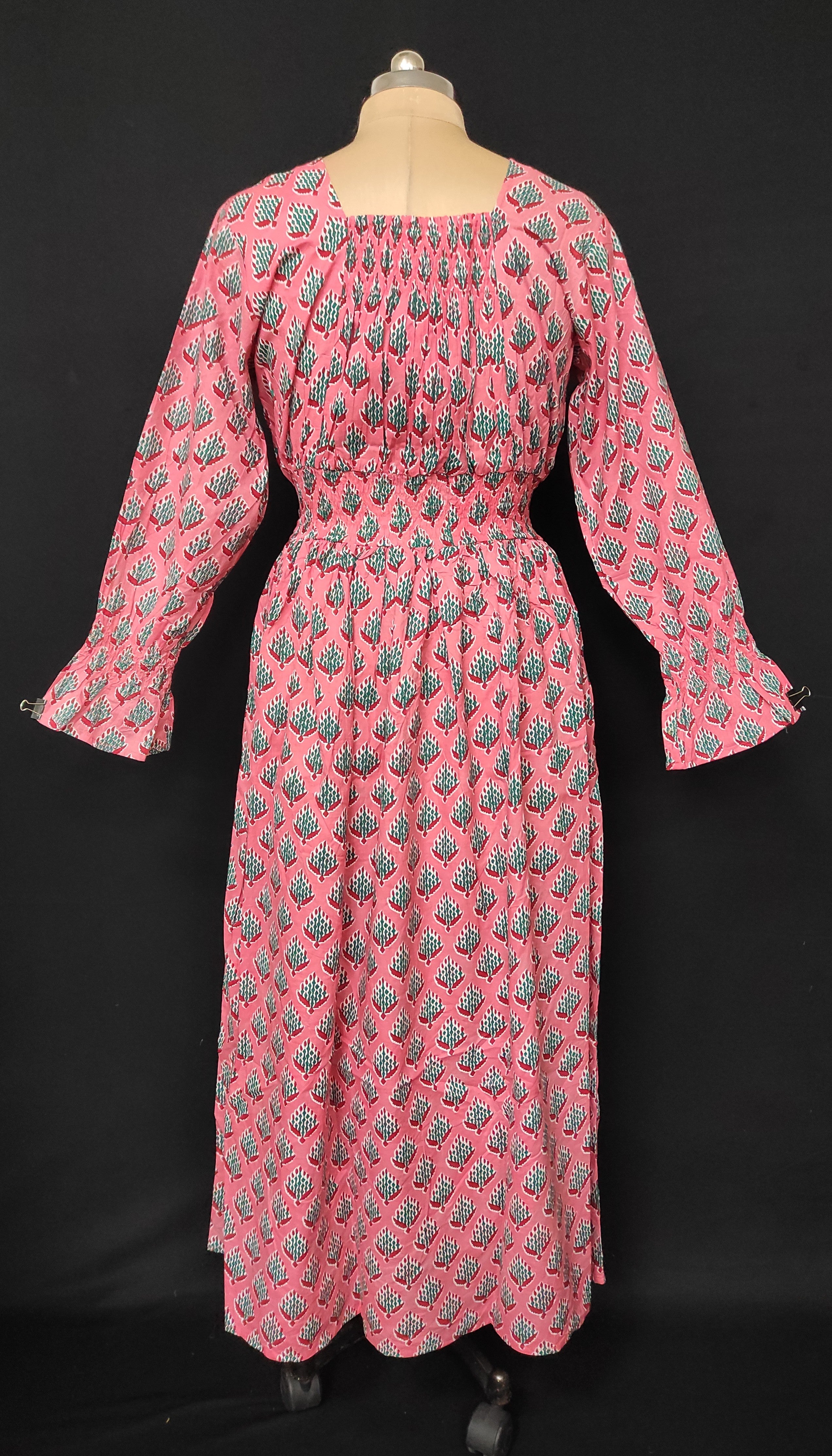 L/XL Fazlin Printed Cotton Dress 57" Long Jalabiya 28523-1559 JP