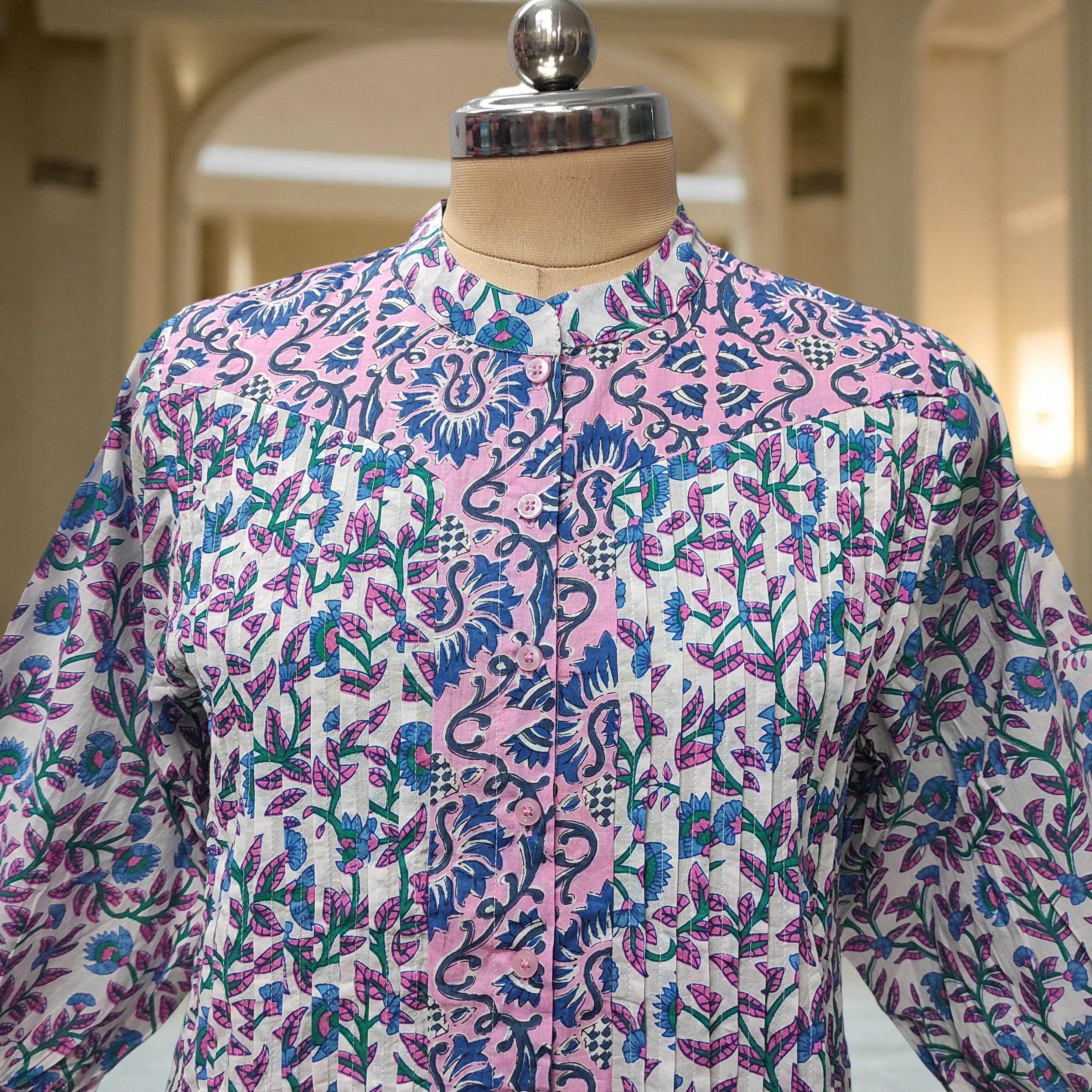 L/XL Aafreen Printed Cotton Dress 57" Long Jalabiya