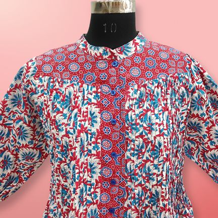 L/XL Aafreen Printed Cotton Dress 57" Long Jalabiya