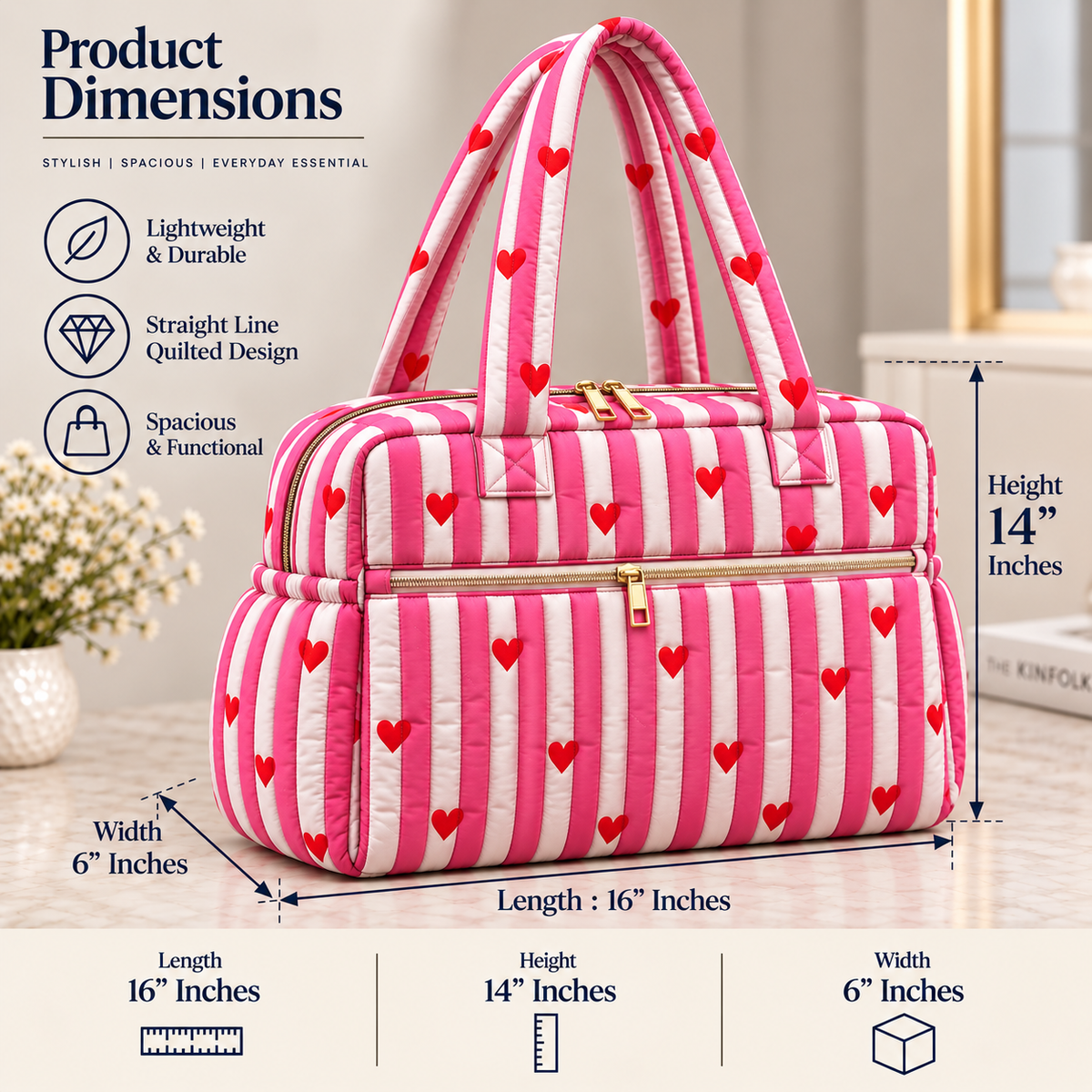 BG 5 Luxury Quilted Mother's Handbag