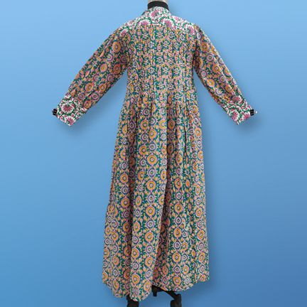 L/XL Aafreen Printed Cotton Dress 57" Long Jalabiya