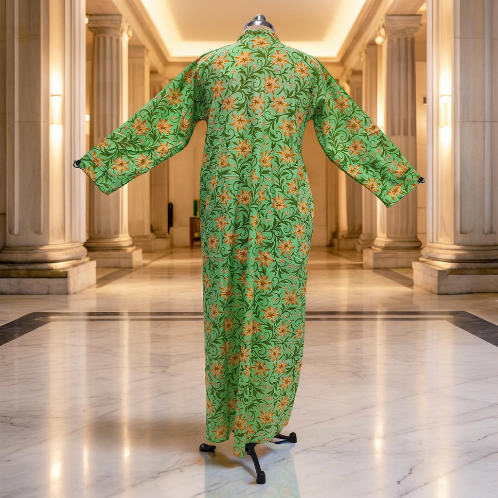 S/M Sparrow Printed Cotton Dress 57" Long Jalabiya