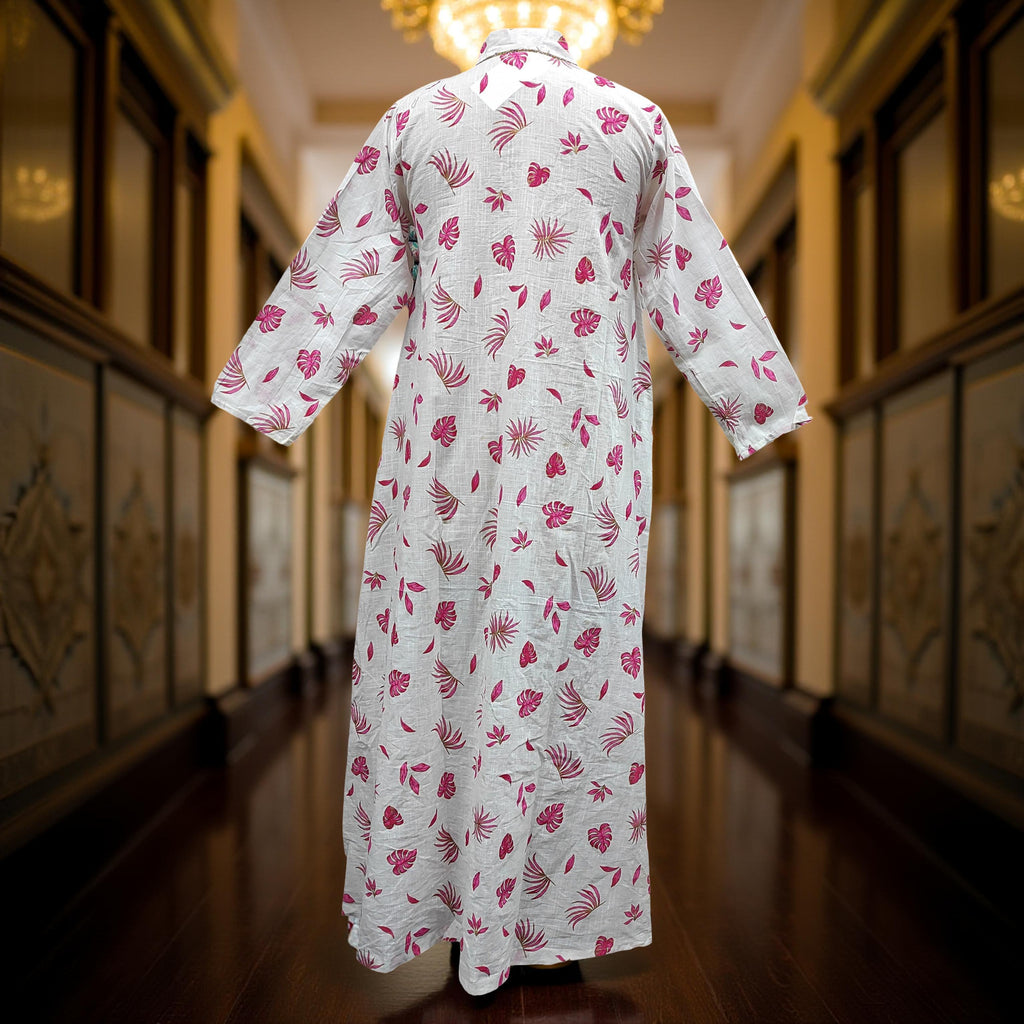 S/M Teena Printed Cotton Dress 57" Long Jalabiya