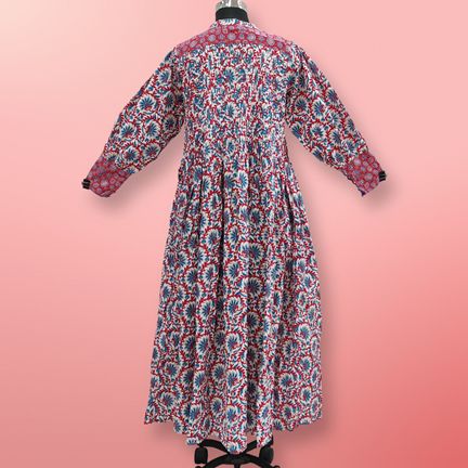S/M Aafreen Printed Cotton Dress 57" Long Jalabiya