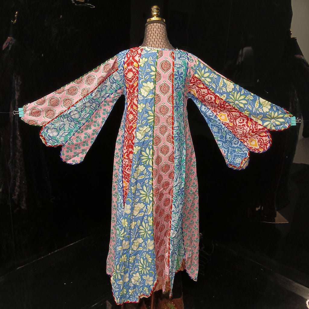 XS/S Meher Crystal Multi Printed Cotton Dress 54" Long Jalabiya
