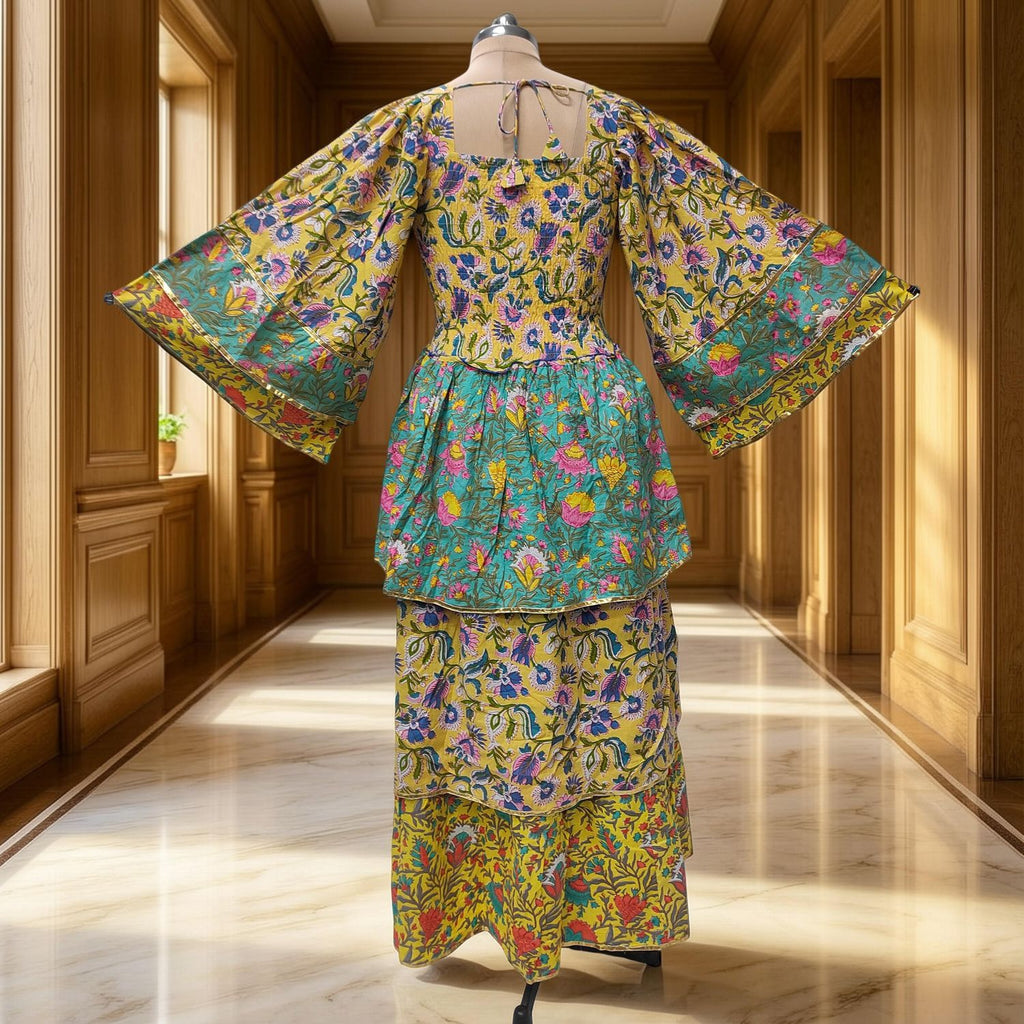 10-11 Year Rahima Printed Cotton Dress 46" Long Jalabiya