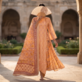 XS-S Cindrella Printed Cotton Dress 54" Long Jalabiya With Sheila TN 391