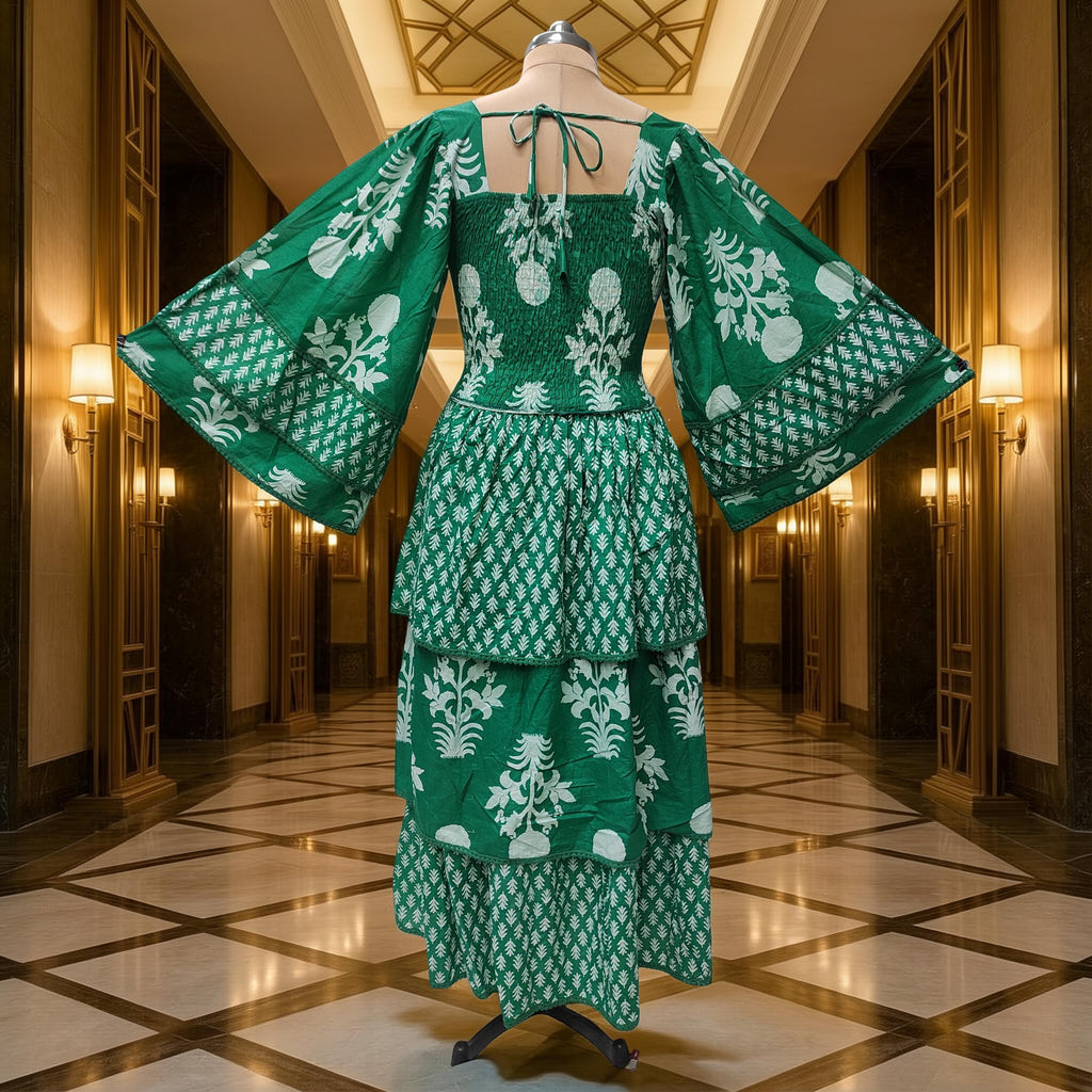 2XL/3XL Rahima Printed Cotton Dress 57" Long Jalabiya