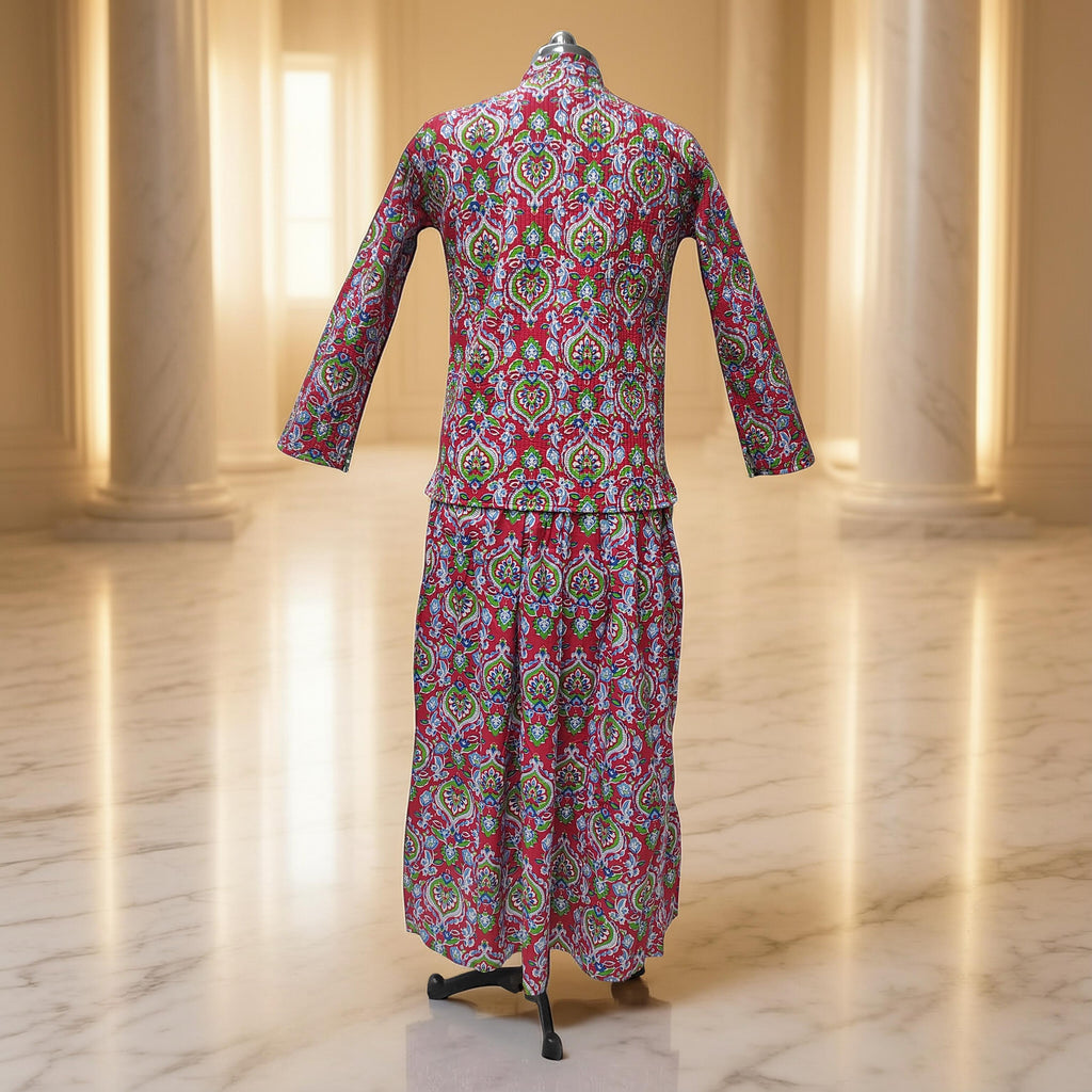 XS-S Hira Cotton Jacket & Jalabiya Set With Sheila length 54” Long