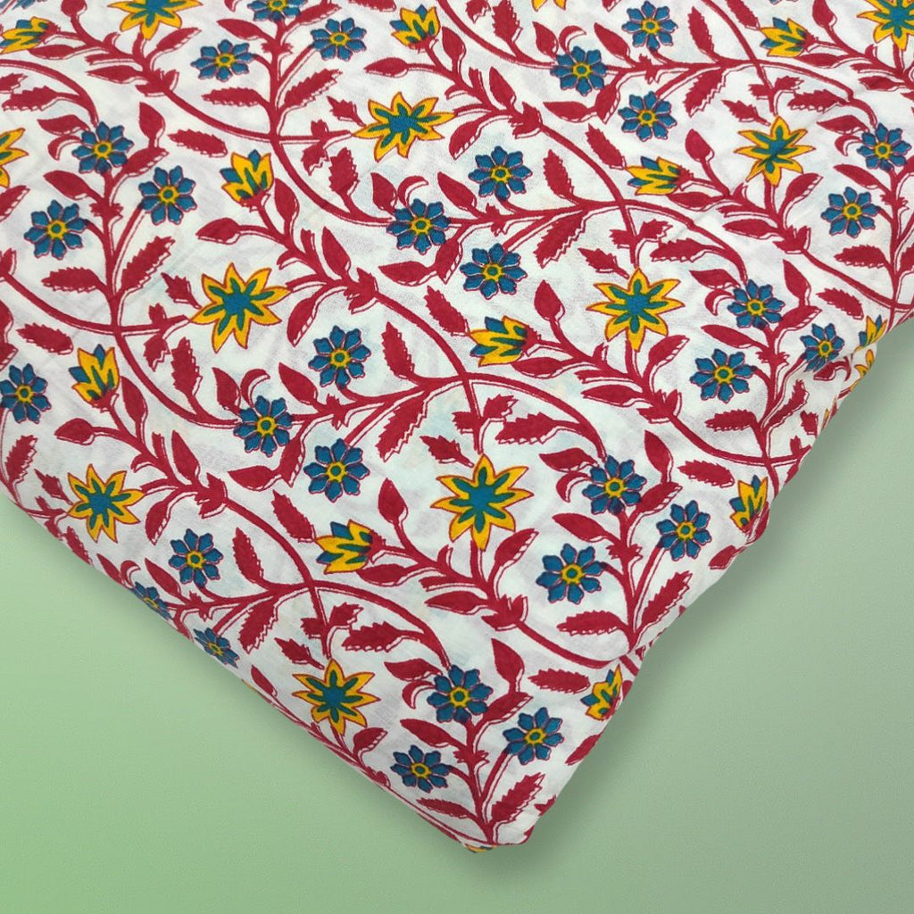 4 Meter Cotton Hand Printed Fabric