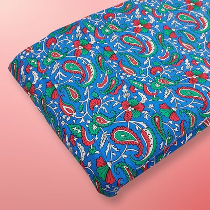 4 Meter Cotton Hand Printed Fabric