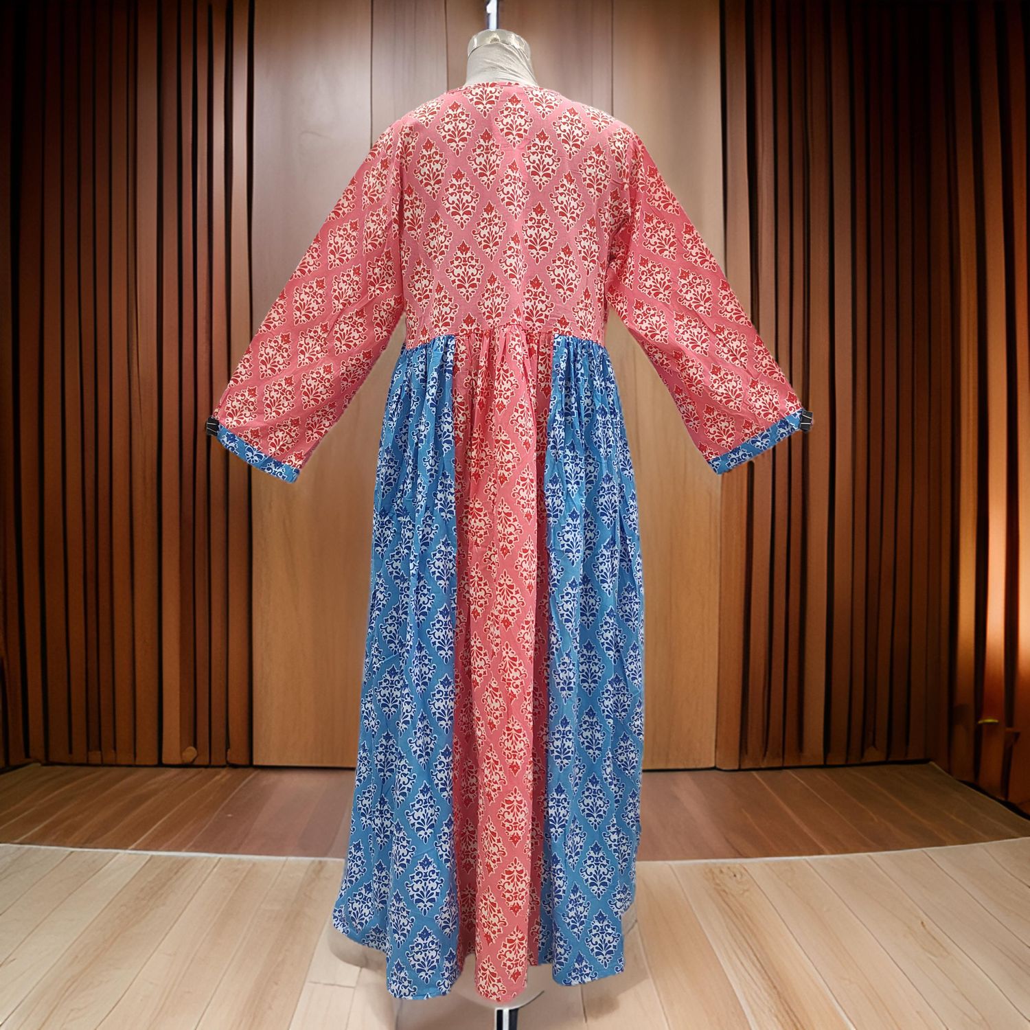 L-XL Heba Cotton Printed Dress 57" Long Jalabiya