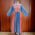 L-XL Heba Cotton Printed Dress 57" Long Jalabiya