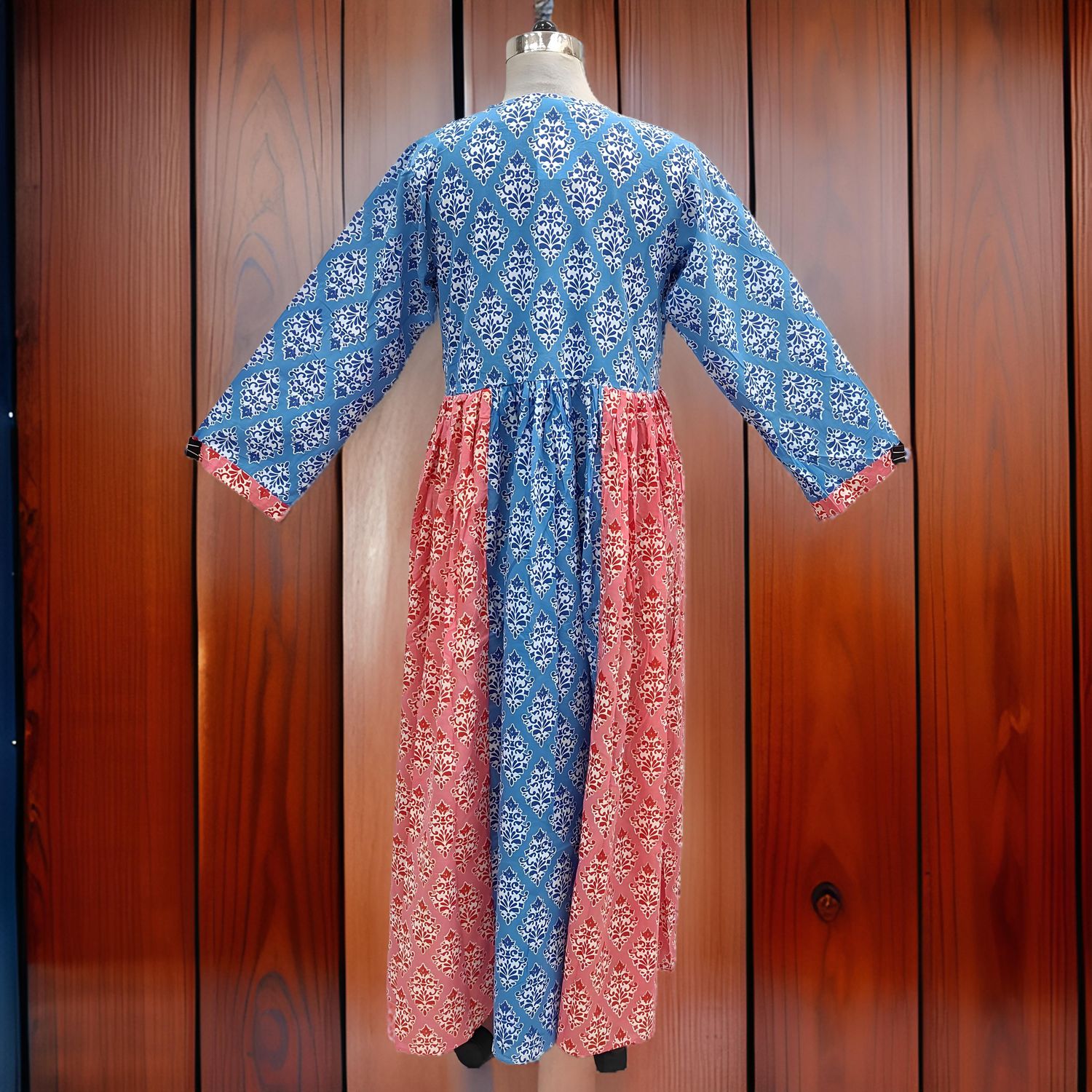 L-XL Heba Cotton Printed Dress 57" Long Jalabiya