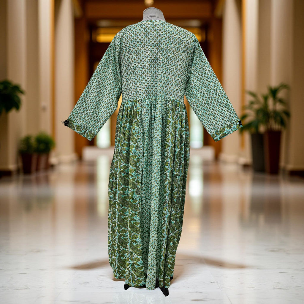 S-M Heba Cotton Printed Dress 57" Long Jalabiya