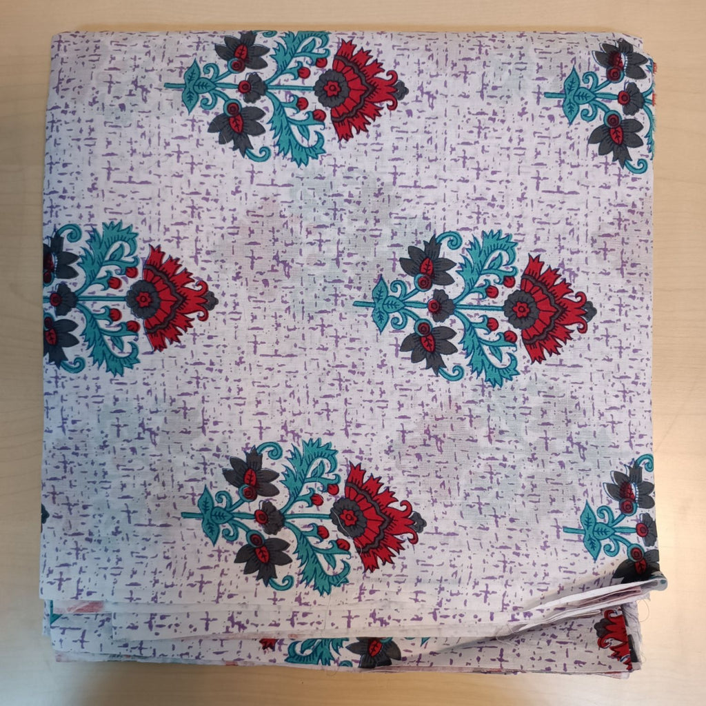4 Meter Cotton Hand Printed Fabric