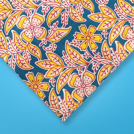 4 Meter Cotton Hand Printed Fabric