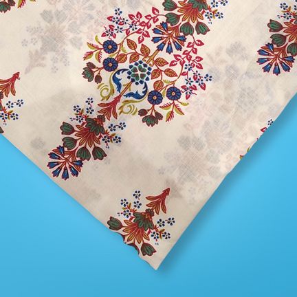 4 Meter Cotton Hand Printed Fabric