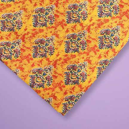 4 Meter Cotton Hand Printed Fabric