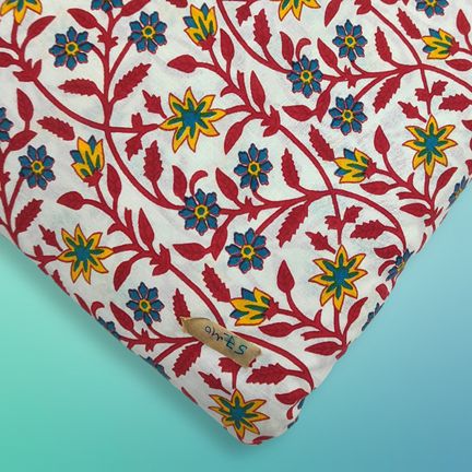4 Meter Cotton Hand Printed Fabric