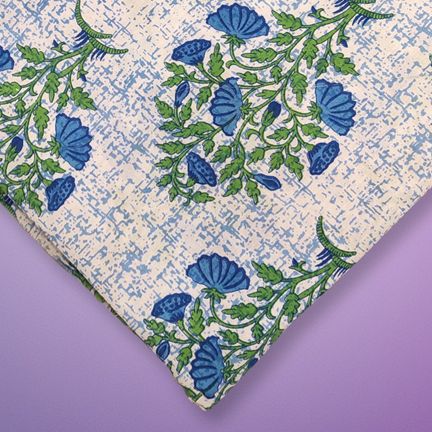 4 Meter Cotton Hand Printed Fabric