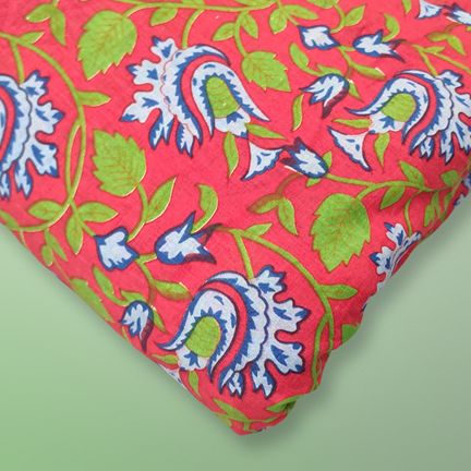 4 Meter Cotton Hand Printed Fabric