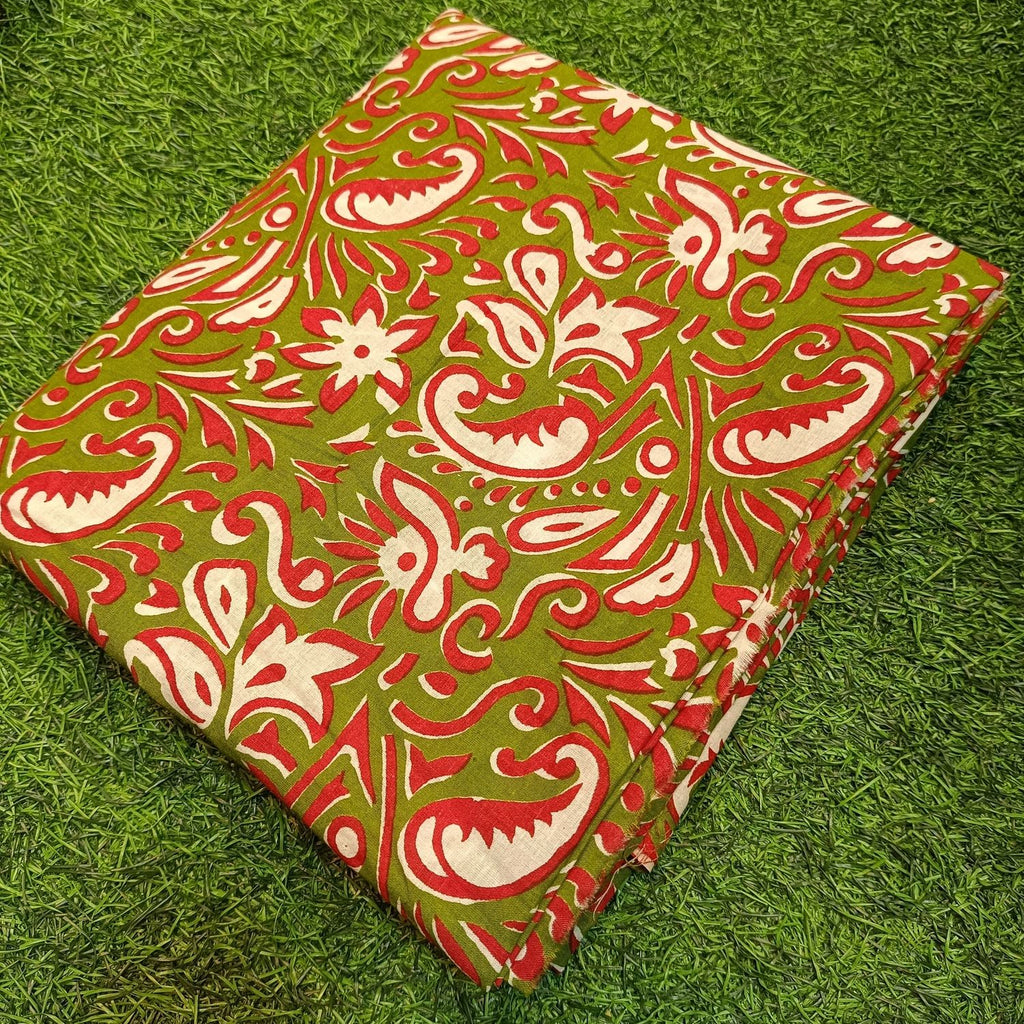 4 Meter Cotton Hand Printed Fabric