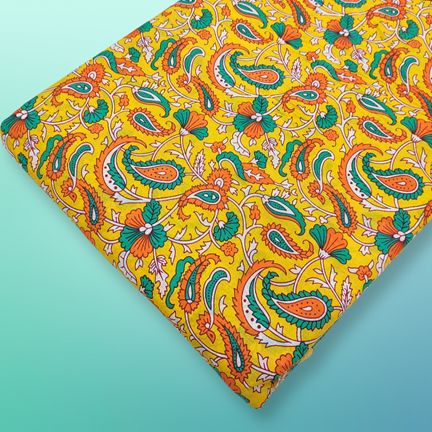 4 Meter Cotton Hand Printed Fabric
