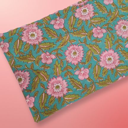 4 Meter Cotton Hand Printed Fabric