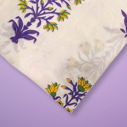 4 Meter Cotton Hand Printed Fabric