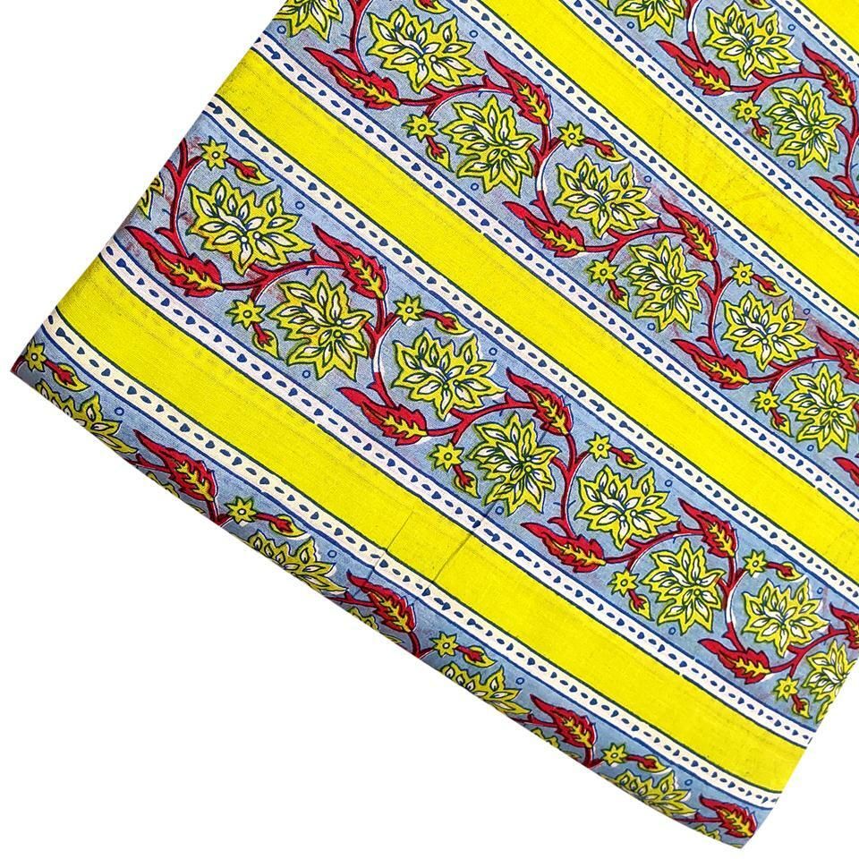 4 Meter Cotton Hand Printed Fabric