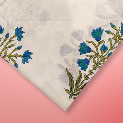 4 Meter Cotton Hand Printed Fabric