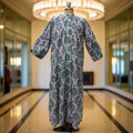 S-M  Yazrin Printed Cotton Dress 57" Long Jalabiya