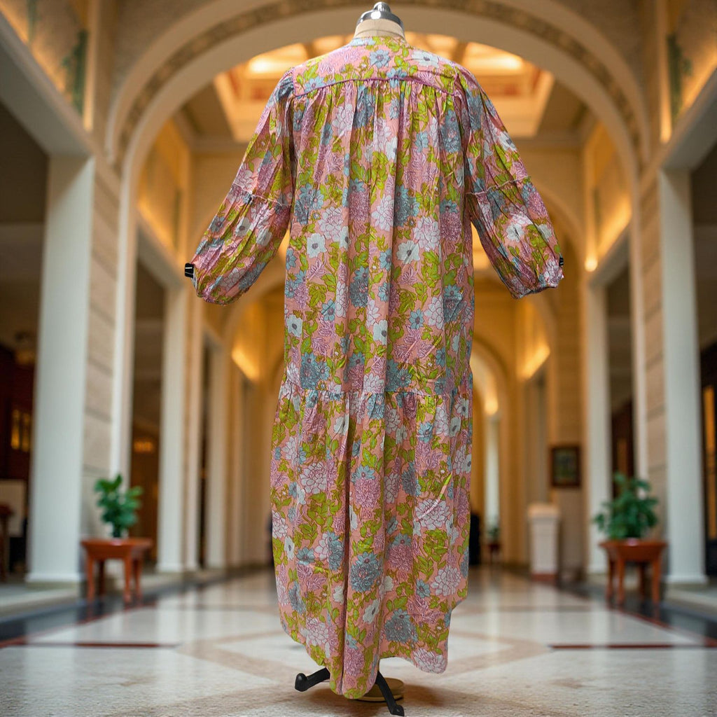 XS-S Yazrin Printed Cotton Dress 54" Long Jalabiya