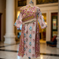 L-XL Heba Cotton Printed Dress 57" Long Jalabiya With Sheila