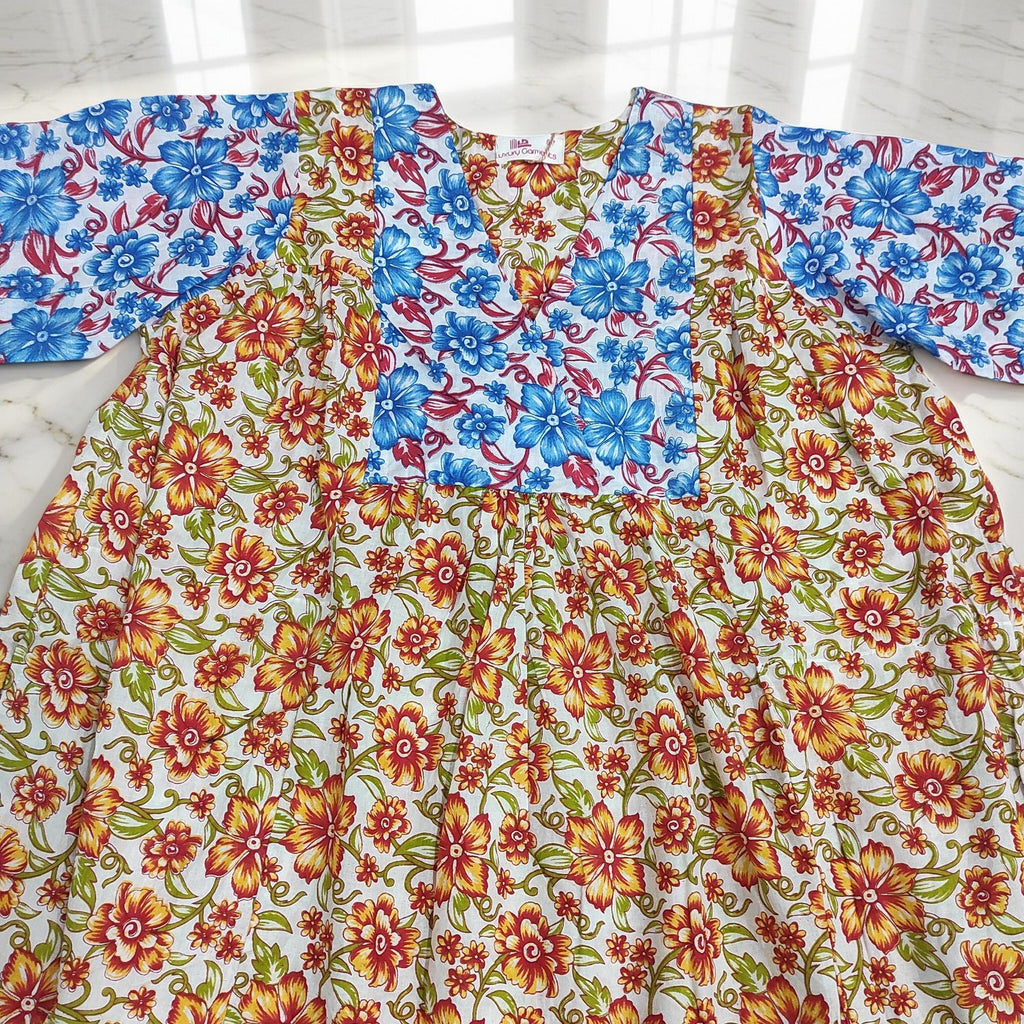 6-7 Year Yamana Printed Cotton  Dress 36" Long Jalabiya
