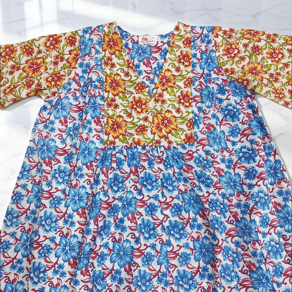 6-7 Year Yamana Printed Cotton  Dress 36" Long Jalabiya
