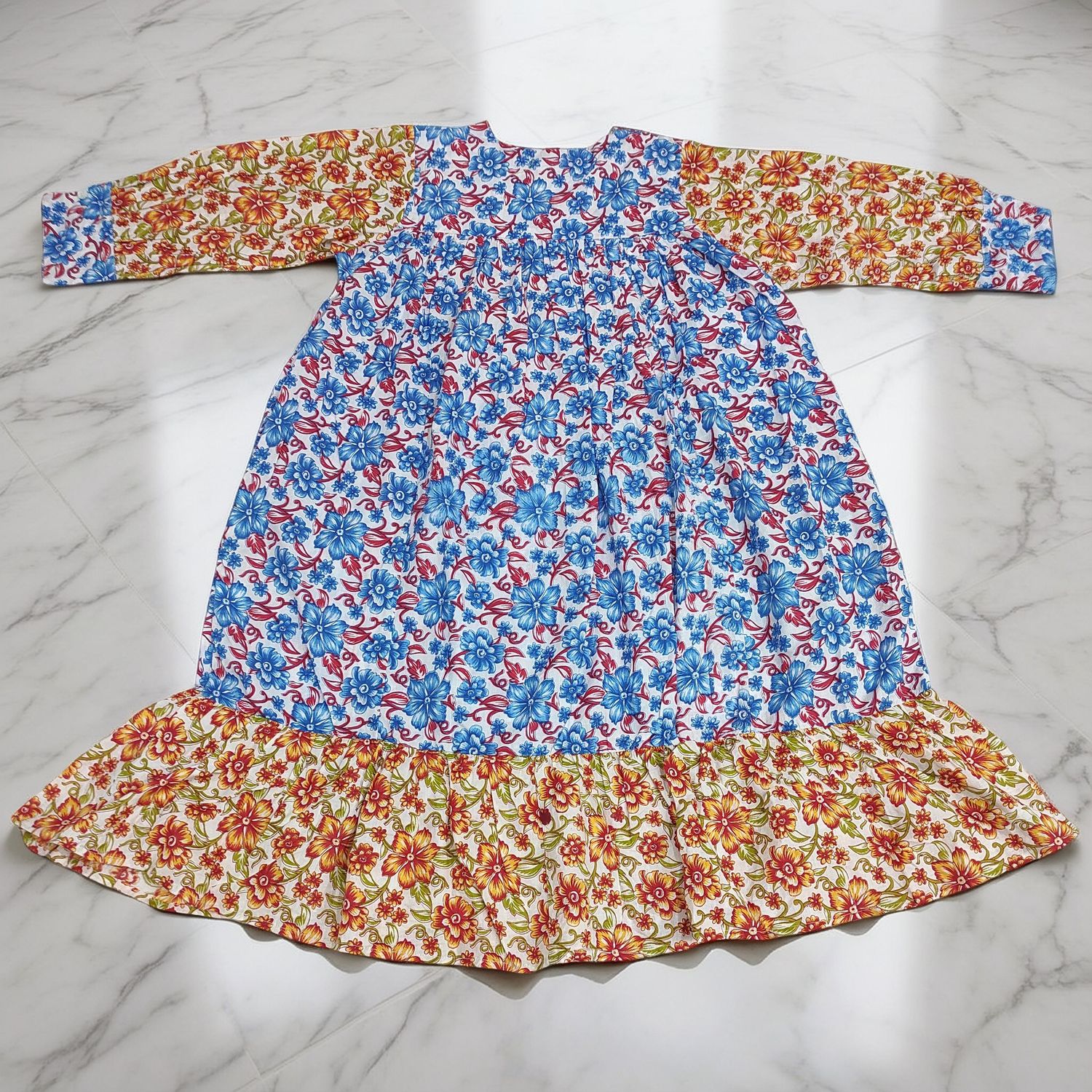 6-7 Year Yamana Printed Cotton  Dress 36" Long Jalabiya