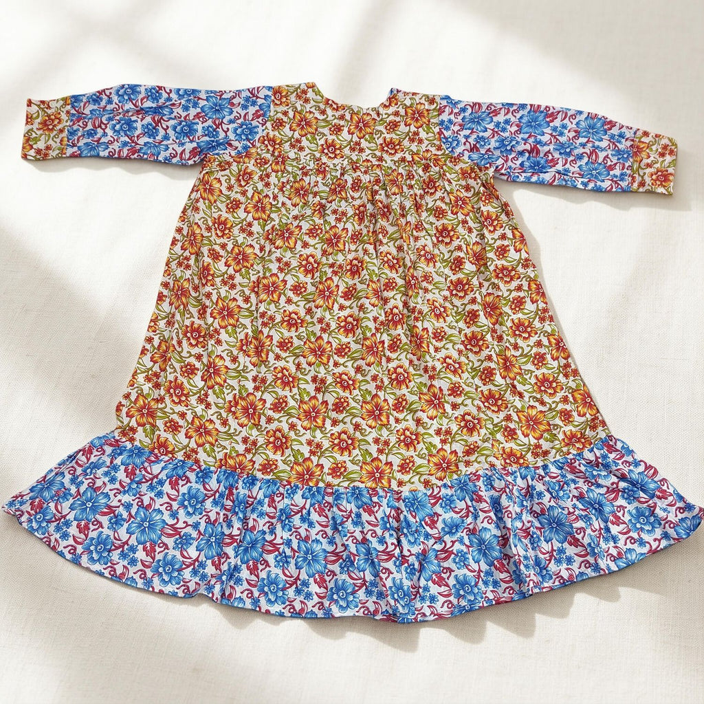 6-7 Year Yamana Printed Cotton  Dress 36" Long Jalabiya