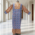 8-9 Year Yamana Printed Cotton  Dress 40" Long Jalabiya