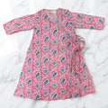 8-9 Year Qifa Printed Cotton Girls Dress 42" Long Jalabiya