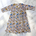 2-3 Year Qifa Printed Cotton Girls Dress 30" Long Jalabiya