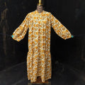 L-XL Yazrin Printed Cotton Dress 57" Long Jalabiya