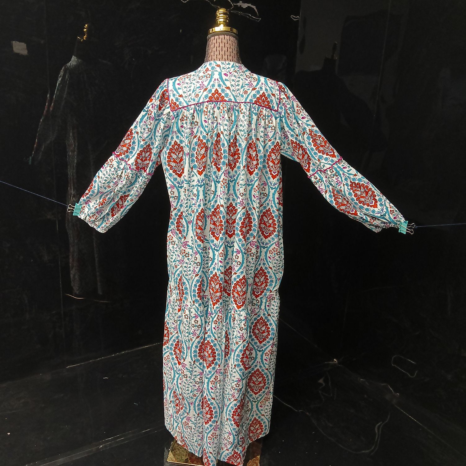 XS-S Yazrin Printed Cotton Dress 54" Long Jalabiya