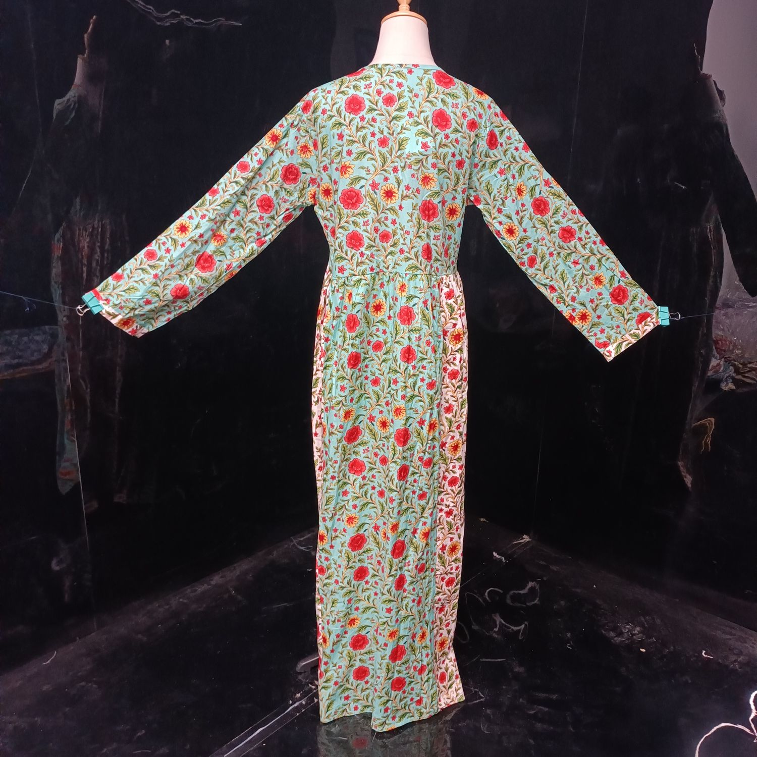 S/M Heba Printed Cotton Dress 57" Long Jalabiya