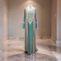 S Digital Print Pure Silk Jalabiya With Embroidery Length 59"