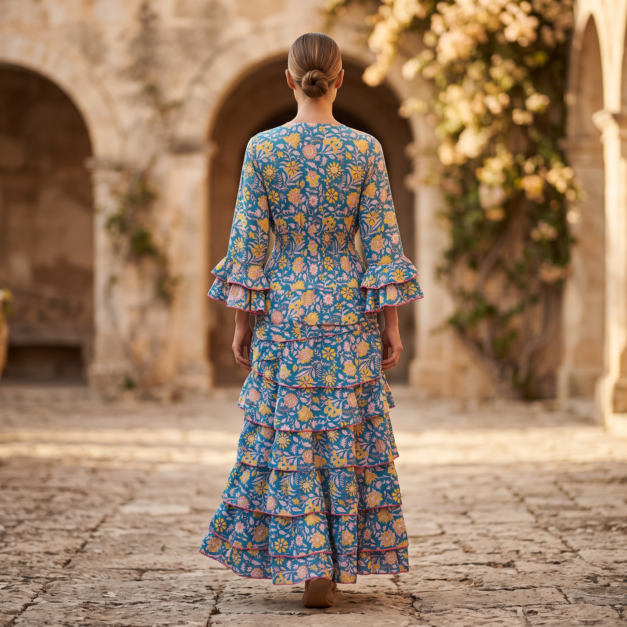 2XL/3XL Jawaria Printed Cotton Dress 57" Long Jalabiya