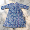 4-5 Year Qifa Printed Cotton Girls Dress 34" Long Jalabiya