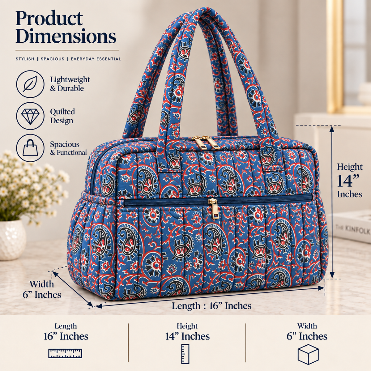 BG 5 Luxury Quilted Mother's Handbag