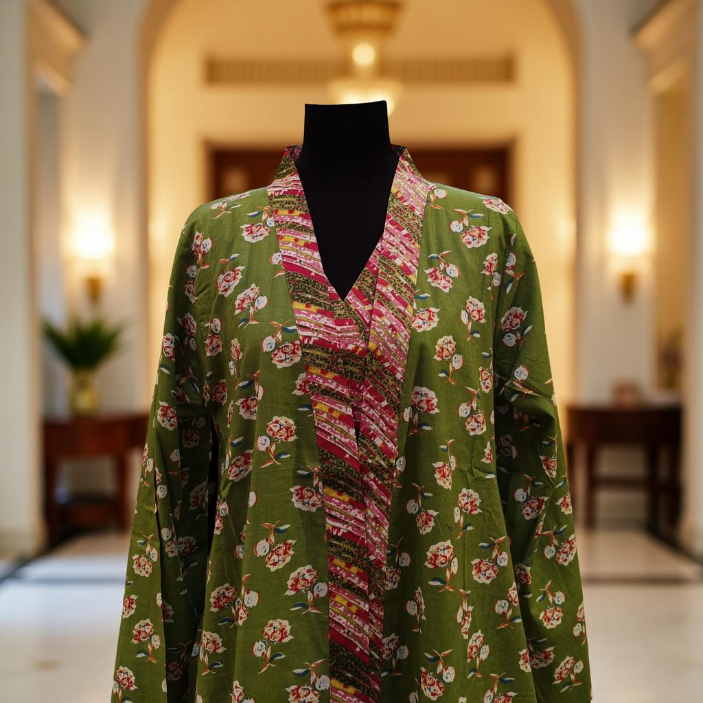 S/M Abaya With Sheila Inner Set Cotton length 57” Long